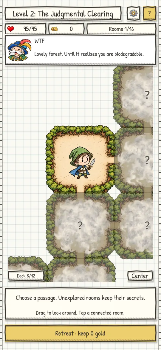 Exploring the dungeon